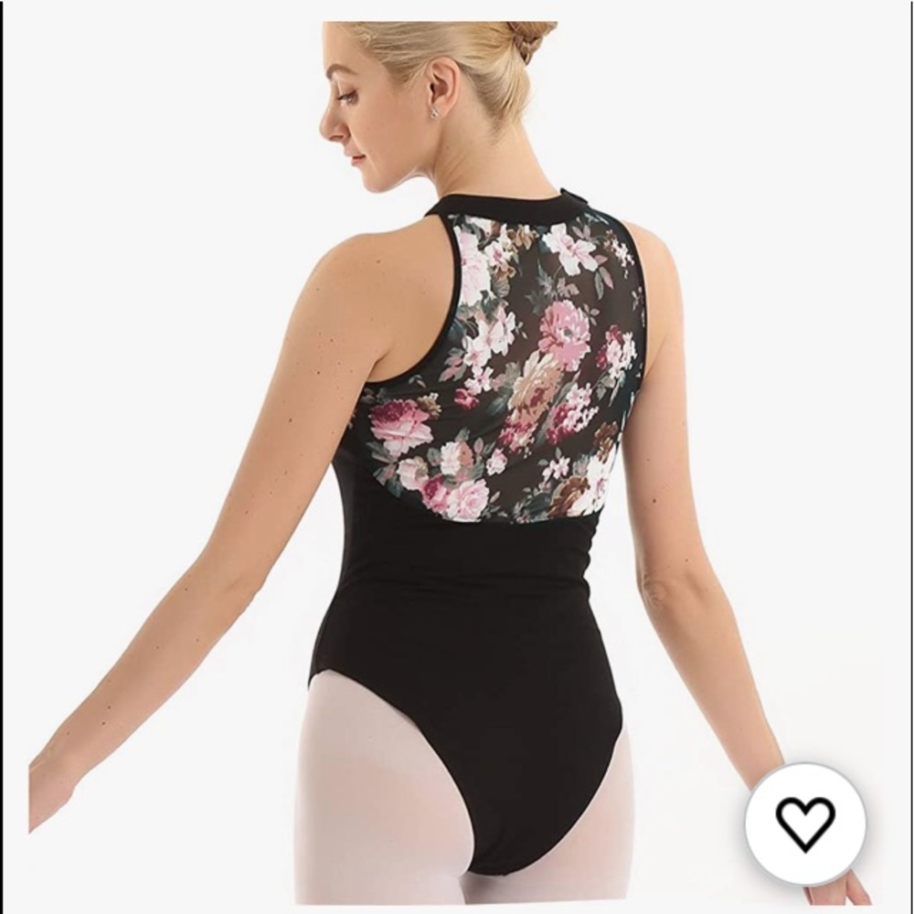 SOLD@sanjana_pytal NWT Black  Floral Leotard